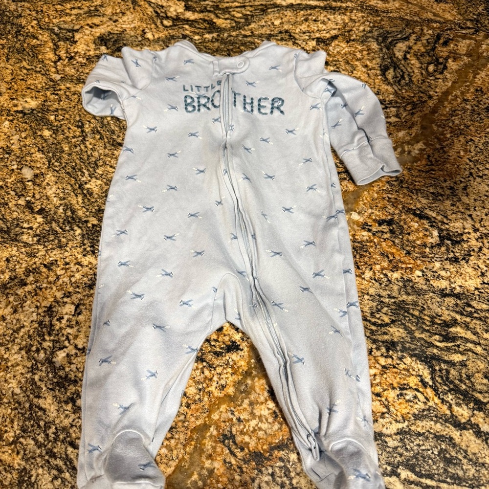 Carter's Light Blue 'Little Brother' Footed One-Piece